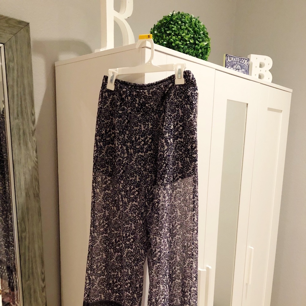 Wide leg long pants